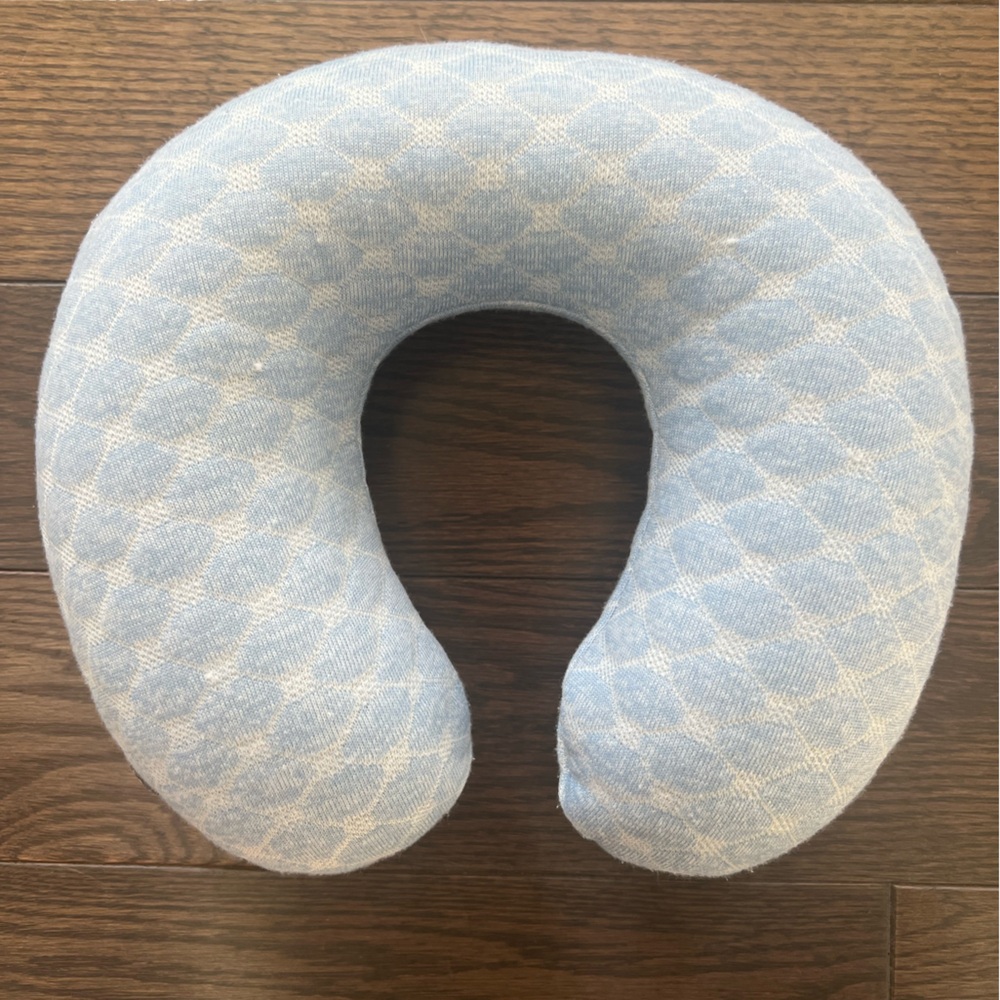 Bon Voyage Blue and White Toddler Travel Neck Pillow for extra support